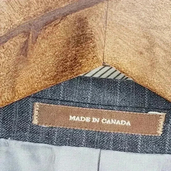 Peter Millar 100% Wool Men's Blazer Size 42T Gray Striped - Picture 5 of 8